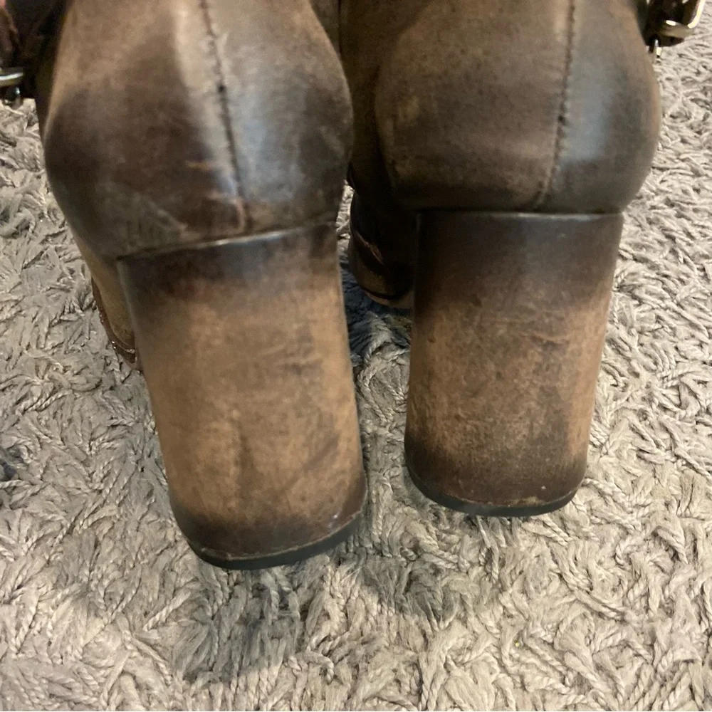 Freebird JAX Strappy Tall Distressed Leather Riding Boots Size 10 - Picture 15 of 16